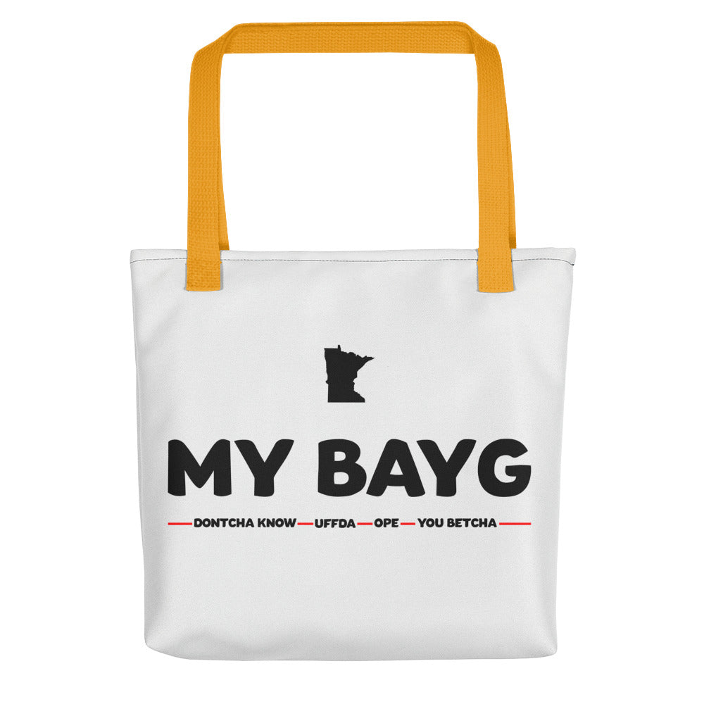 My Bayg Minnesota Accent Tote Bag (White) - Yellow - Ope Life