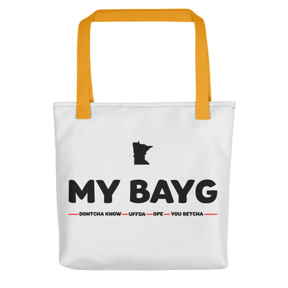 My Bayg Minnesota Accent Tote Bag (White) - Yellow - Ope Life