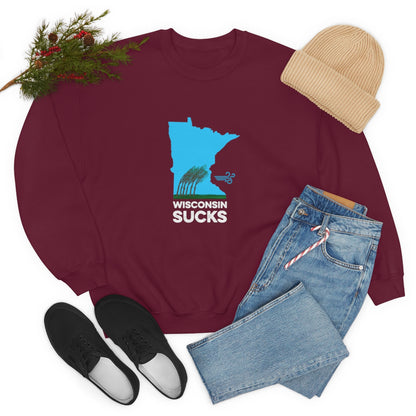Wisconsin Sucks - Blowing Windy Trees Minnesota Crewneck Sweatshirt - Unisex - Ope Life