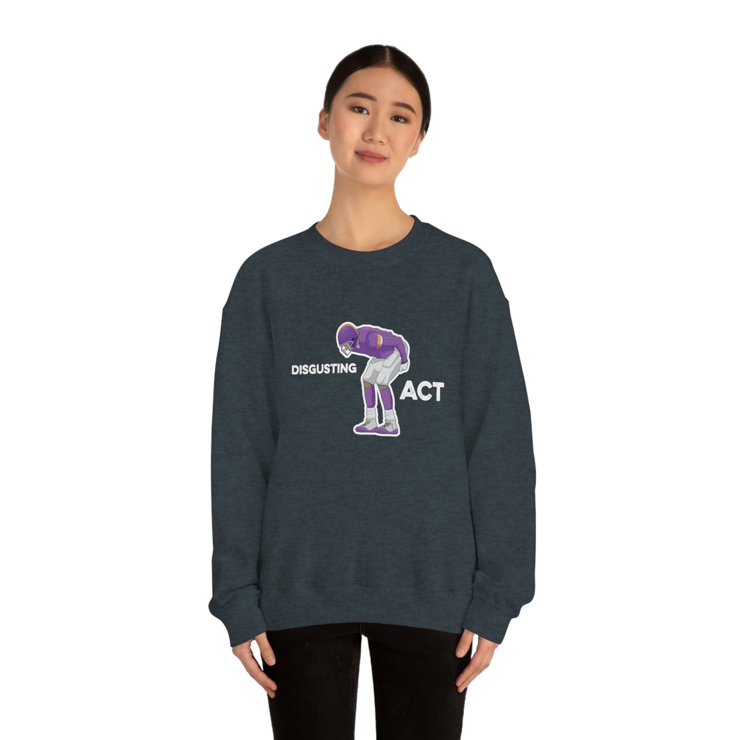 Disgusting Act Sweatshirt - Moss Mooning Packers Vikings Unisex Crewneck Sweatshirt - Ope Life
