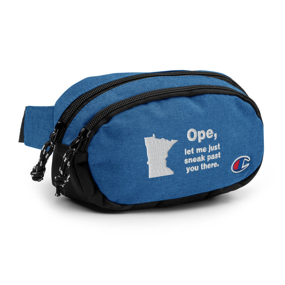 Ope, Let Me Just Sneak Past You There - Minnesota Fanny Pack - Heather Royal/Black - Ope Life