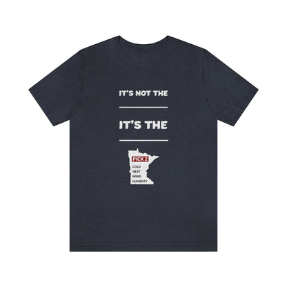It's Not The Heat/Cold It's The Humidity/Wind Minnesota Weather T-Shirt (Unisex) - Heather Navy / S - Ope Life