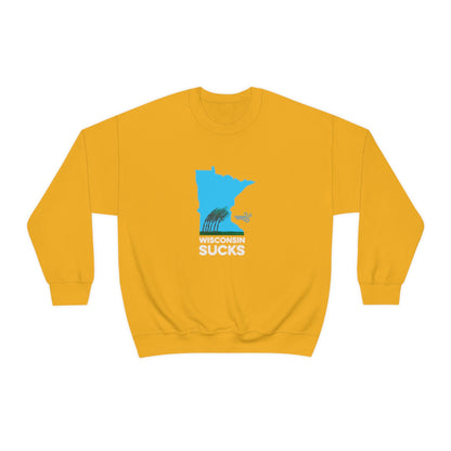 Wisconsin Sucks - Blowing Windy Trees Minnesota Crewneck Sweatshirt - Unisex - S / Gold - Ope Life