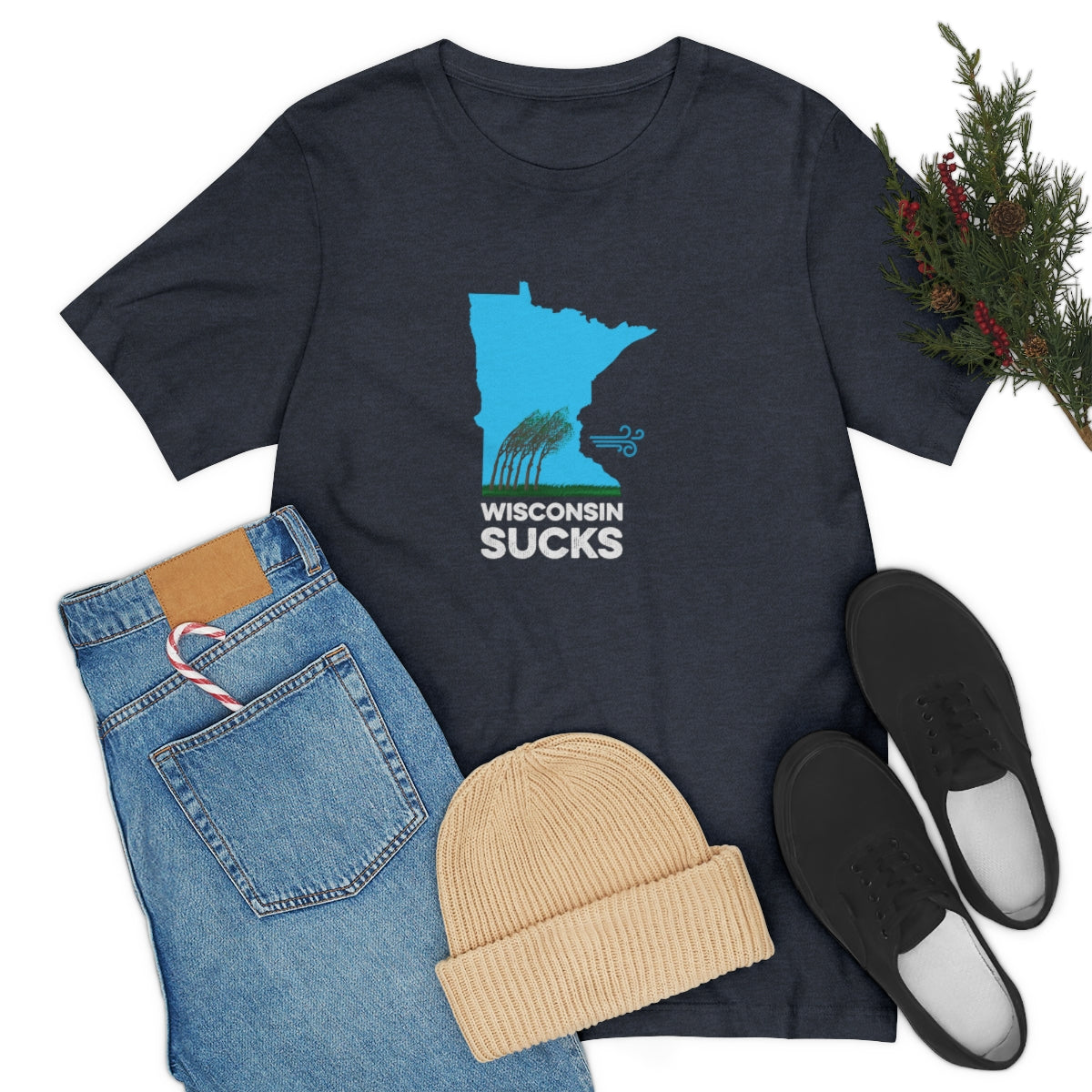 Wisconsin Sucks - Blowing Windy Trees Minnesota Unisex T-Shirt - Ope Life