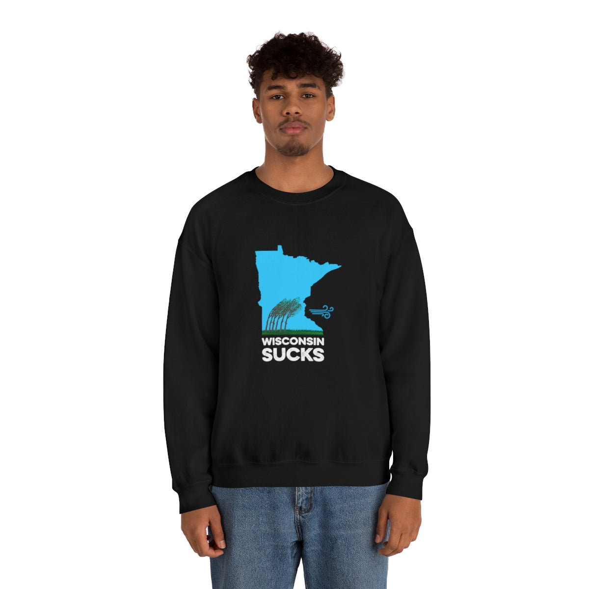 Wisconsin Sucks - Blowing Windy Trees Minnesota Crewneck Sweatshirt - Unisex - Ope Life