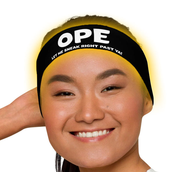 Ope Headband - 'Ope Let Me Sneak Right Past Ya' Sweat Band - Black - Ope Life