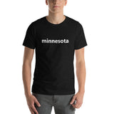 Minnesota Text Plain MN Shirt - Black Heather / XS - Ope Life