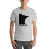 Minnesota "Uff Da" Text Cutout T-Shirt Design - Athletic Heather / S - Ope Life