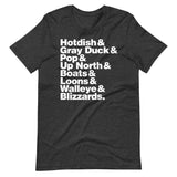 Hotdish & Gray Duck Minnesota Keywords Ampersand T-Shirt - MN Things Shirt - Ope Life