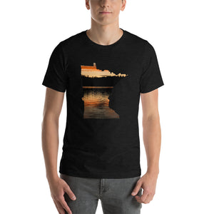 Minnesota Lake Reflection T-Shirt - MN Up North Lake Sunset Design Shirt - Ope Life