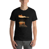 Minnesota Lake Reflection T-Shirt - MN Up North Lake Sunset Design Shirt - Black Heather / XS - Ope Life
