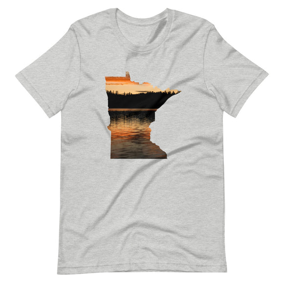 Minnesota Lake Reflection T-Shirt - MN Up North Lake Sunset Design Shirt - Ope Life