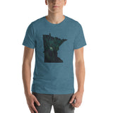 Minnesota Dark Forest T-Shirt - MN Green Tree Design Shirt - Heather Deep Teal / S - Ope Life