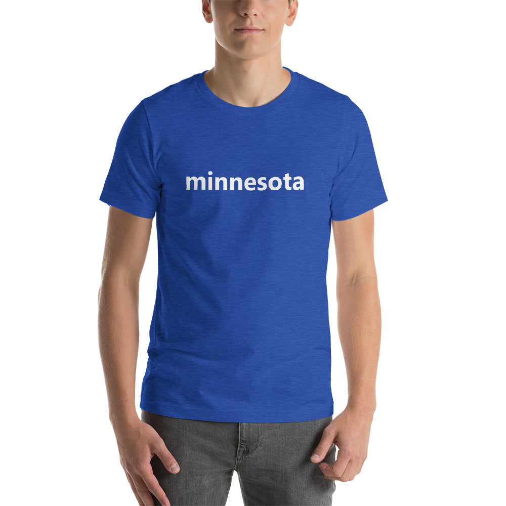 Minnesota Text Plain MN Shirt - Heather True Royal / S - Ope Life