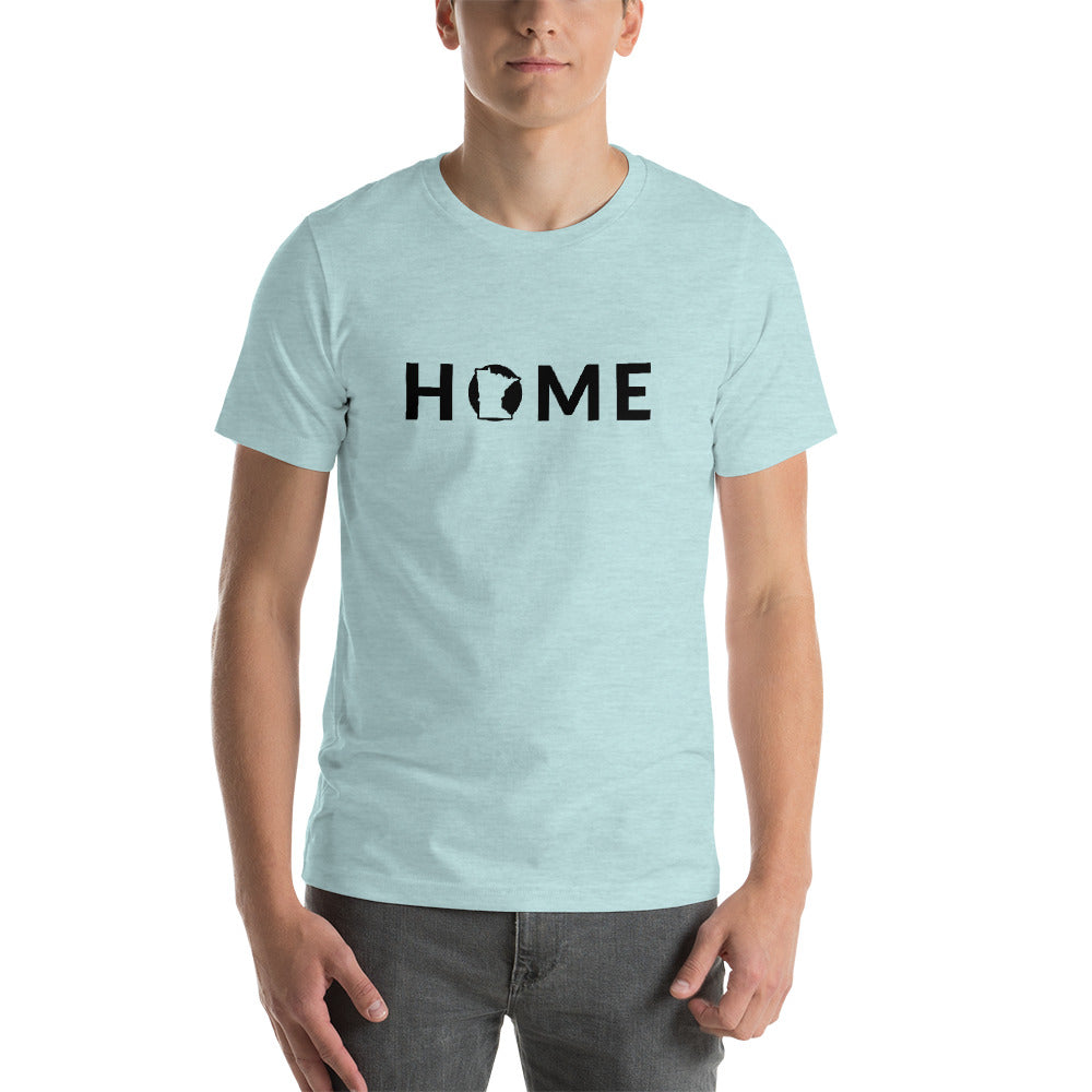 Minnesota HOME T-Shirt - MN Home Design Shirt (Black Text) - Heather Prism Ice Blue / XS - Ope Life