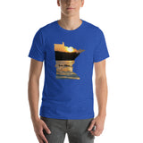 Loons On Minnesota Lake T-Shirt - MN Lake Reflection With Loons Shirt Design - Heather True Royal / S - Ope Life