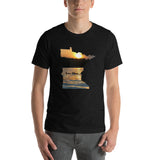 Loons On Minnesota Lake T-Shirt - MN Lake Reflection With Loons Shirt Design - Black Heather / XS - Ope Life