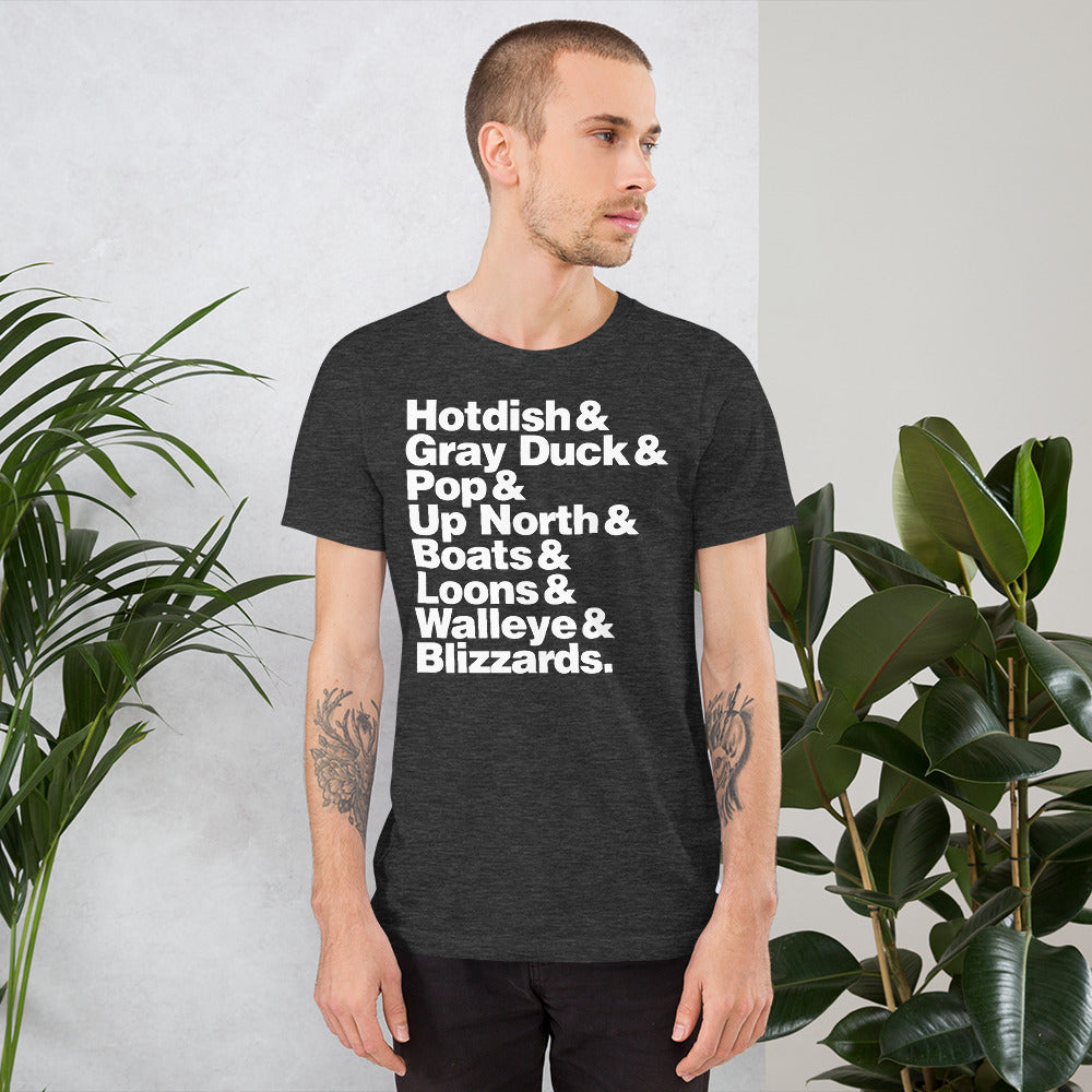Hotdish & Gray Duck Minnesota Keywords Ampersand T-Shirt - MN Things Shirt - Ope Life