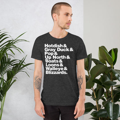 Hotdish & Gray Duck Minnesota Keywords Ampersand T-Shirt - MN Things Shirt - Ope Life