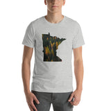 Minnesota Autumn Forest T-Shirt - MN Autumn Forest Design Shirt - Athletic Heather / S - Ope Life