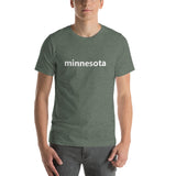 Minnesota Text Plain MN Shirt - Heather Forest / S - Ope Life