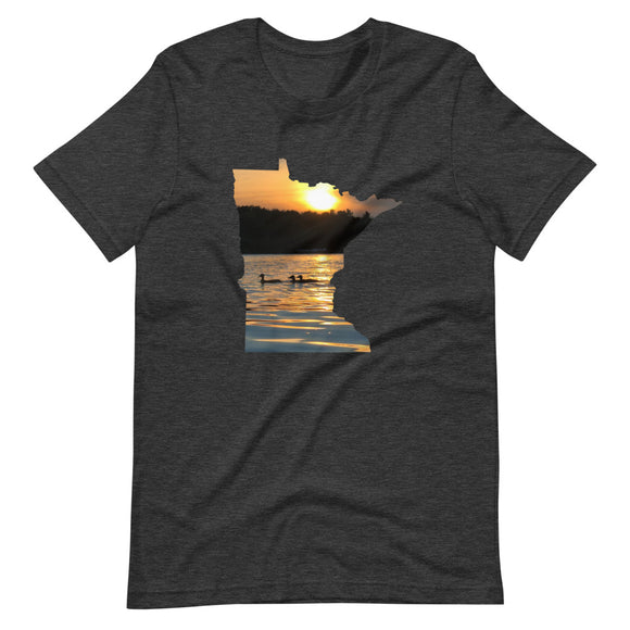 Loons On Minnesota Lake T-Shirt - MN Lake Reflection With Loons Shirt Design - Ope Life
