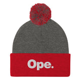 Ope Minnesota Winter Beanie Hat - Dark Heather Grey/ Red - Ope Life