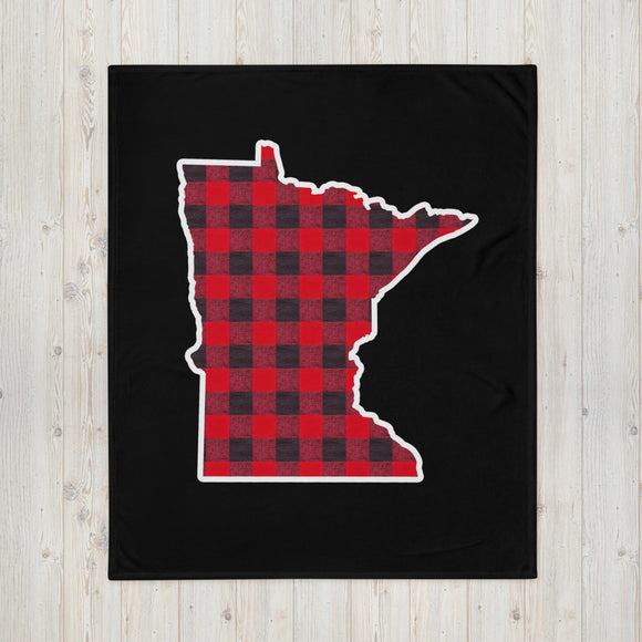 Red Flannel Minnesota State Outline Throw Blanket (50