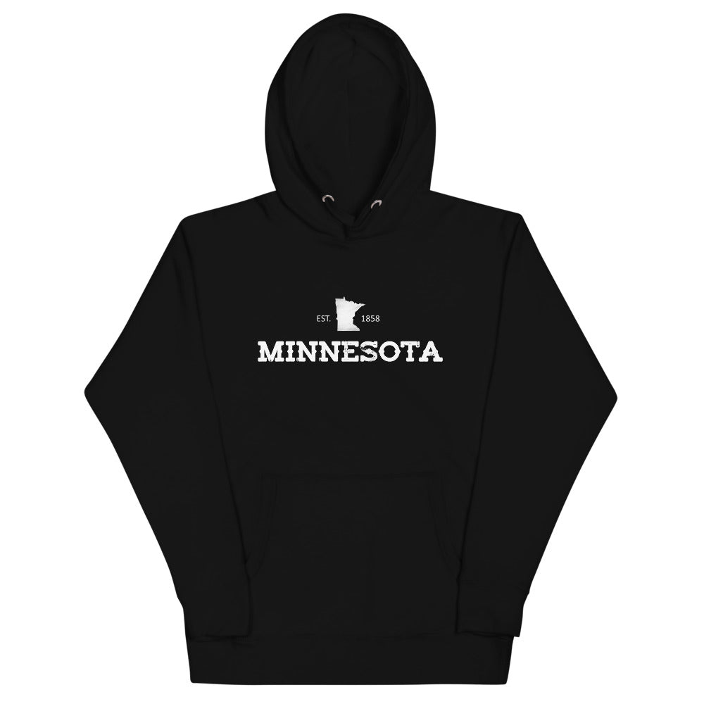 Vintage Minnesota EST 1858 Unisex Hoodie Sweatshirt - Black / S - Ope Life