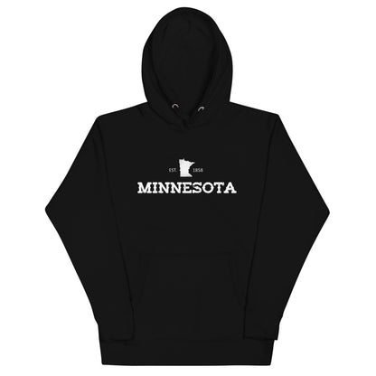 Vintage Minnesota EST 1858 Unisex Hoodie Sweatshirt - Black / S - Ope Life