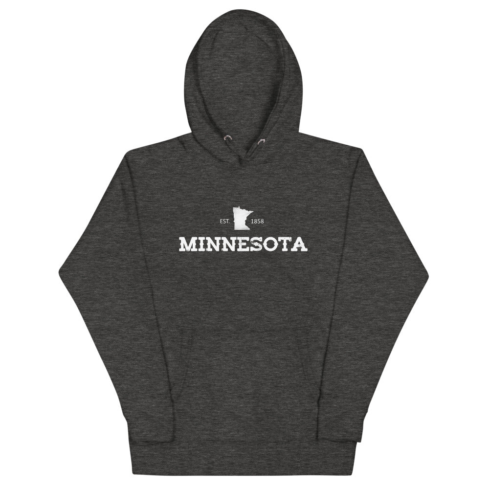 Vintage Minnesota EST 1858 Unisex Hoodie Sweatshirt - Charcoal Heather / S - Ope Life