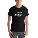 I Love To Visit Climax Minnesota T-Shirt - Black Heather / XS - Ope Life