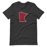 Red Flannel (buffalo check) Minnesota State Outline T-Shirt - Ope Life