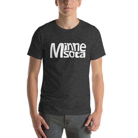 Warped Text Minnesota T-Shirt - Unisex - Dark Grey Heather / XS - Ope Life