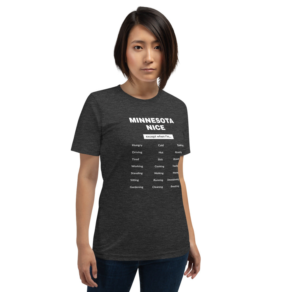 Minnesota Nice Except For... Funny Minnesota Nice T-Shirt - Ope Life