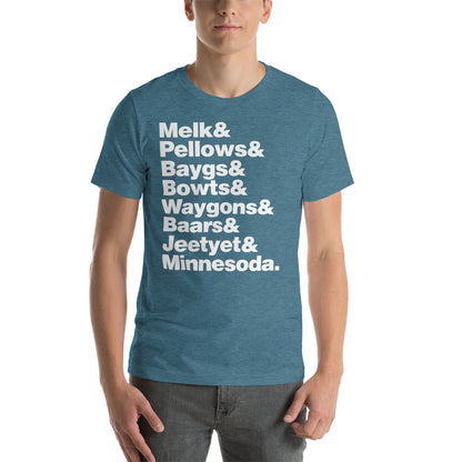 Melk & Pellow & Bayg Minnesota Accent Words T-Shirt - Heather Deep Teal / S - Ope Life