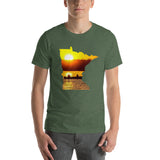 Minnesota Lake Reflection Fisherman In Boat T-Shirt - MN Up North Fishing Sunset Design Shirt - Heather Forest / S - Ope Life