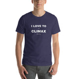 I Love To Visit Climax Minnesota T-Shirt - Heather Midnight Navy / XS - Ope Life