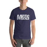 Warped Text Minnesota T-Shirt - Unisex - Heather Midnight Navy / XS - Ope Life