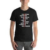 Outdoorsy Minnesota Wordplay Unisex T-Shirt - Black Heather / XS - Ope Life
