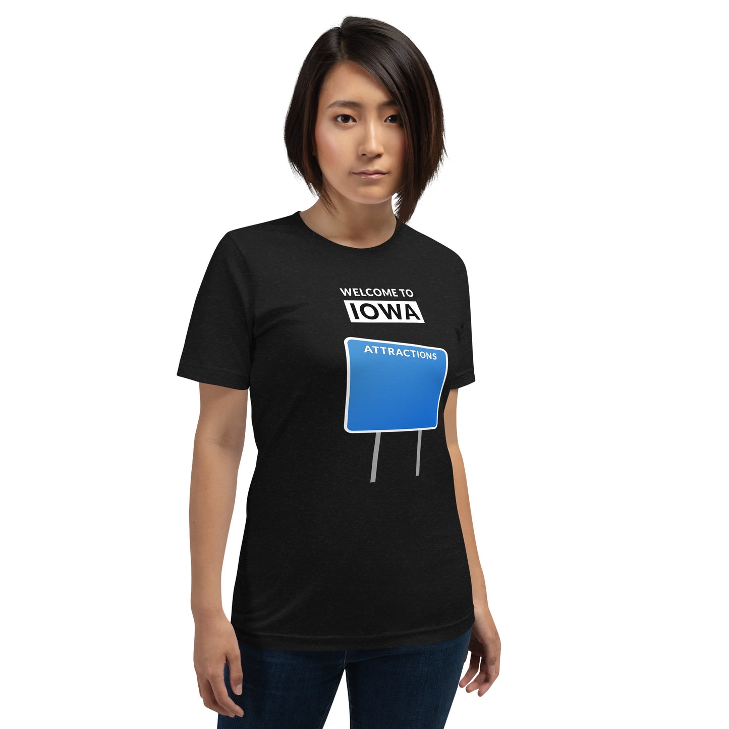 Welcome To Iowa - Blank Attractions Sign - Unisex T-Shirt - Ope Life