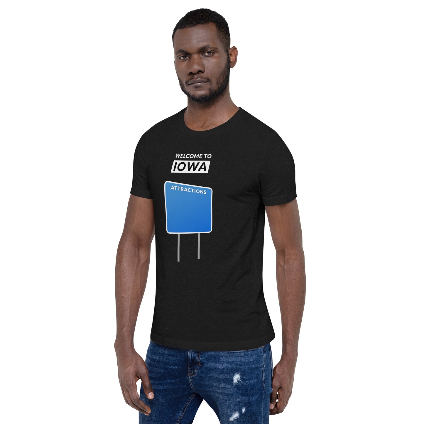 Welcome To Iowa - Blank Attractions Sign - Unisex T-Shirt - Ope Life