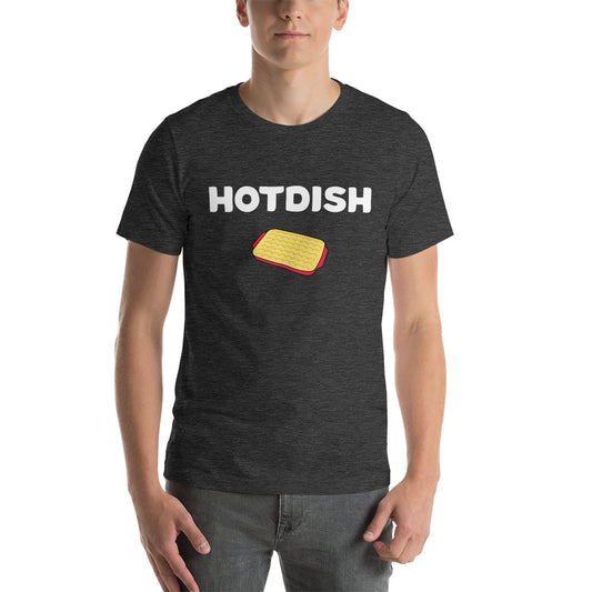Hotdish Short-Sleeve Unisex T-Shirt - Minnesota Hotdish Shirt - Dark Grey Heather / XS - Ope Life