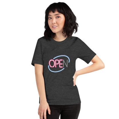 Ope Neon Sign Unisex T-Shirt - Open Sign Shirt With N Burnt Out - Ope Life