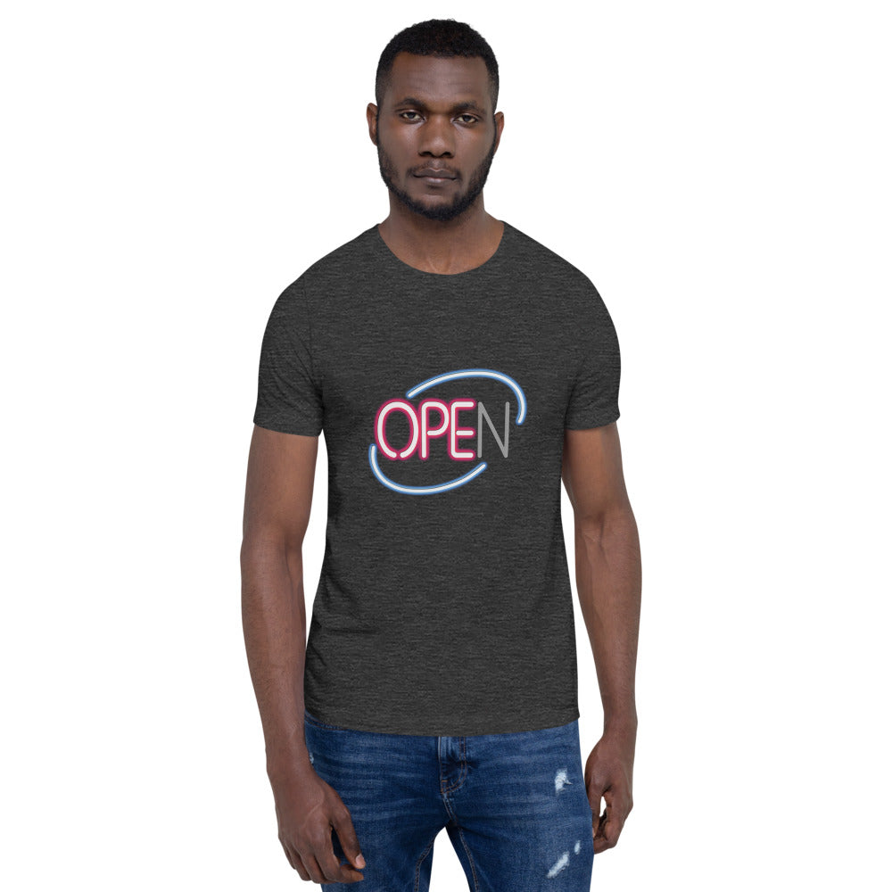Ope Neon Sign Unisex T-Shirt - Open Sign Shirt With N Burnt Out - Ope Life