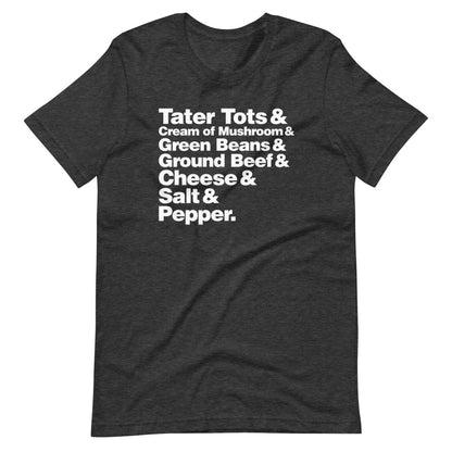 Hotdish Ingredients Recipe Ampersand Design Unisex T-Shirt - Hotdish Recipe Minnesota Shirt - Ope Life