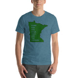 Come For The Cold Stay For The Hotdish Minnesota Unisex T-Shirt - Heather Deep Teal / S - Ope Life