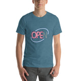 Ope Neon Sign Unisex T-Shirt - Open Sign Shirt With N Burnt Out - Heather Deep Teal / S - Ope Life