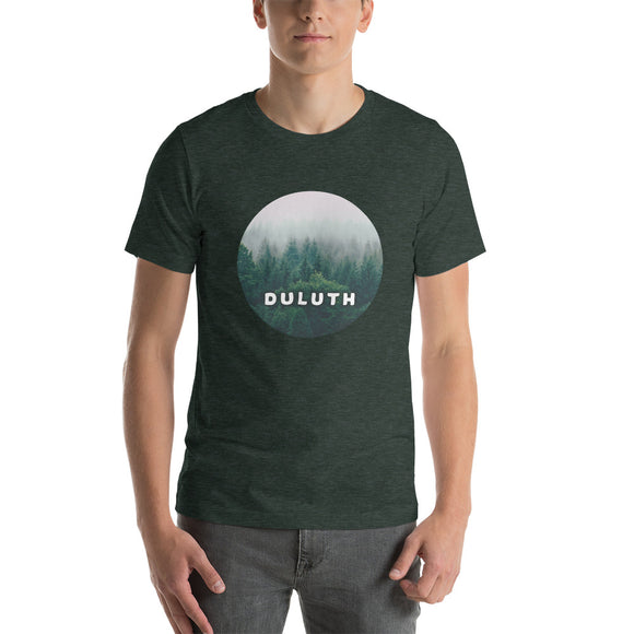 Circle Forest Duluth Minnesota Unisex T-Shirt - Heather Forest / S - Ope Life