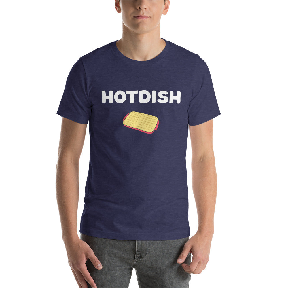 Hotdish Short-Sleeve Unisex T-Shirt - Minnesota Hotdish Shirt - Heather Midnight Navy / XS - Ope Life